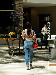 I picked up Ophelia Palantine and she immediately began feening for her Starbucks fix. How anyone could say no to a woman wearing a top like this is beyond me. After loading up on vitamin caffeine, we decided to check out the Renaissance Hotel. It took about 5 minutes before we got kicked out of the hotel's beautiful atrium. Apparently, Ophelia was drawing too much attention. We kept our cool and found a shit ton of other spots to shoot on the premises. Enjoy part one. upskirt photo