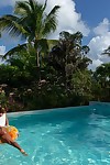 Here is Joana Melo kicking it in the Caribbean with our contributor, Martin. Her dark skin looks incredible under the bright sun. I still can't determine whether or not her breasts are natural, but if they are, there was certainly some blip in the Matrix. If they aren't, then kudos to you, doc. Eat more fruit. Bye bye. upskirt photo