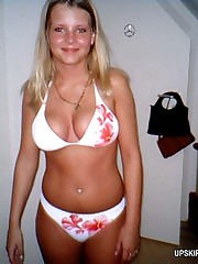 Bare titted girls lift up and shake asses in panties