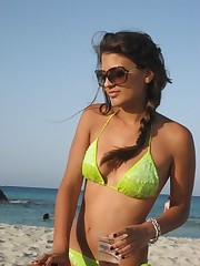 A slim and busty girl on the Costa Natura