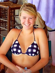 A French girl going topless at the Cancun