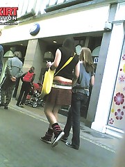 Cute teenie emo upskirted. Voyeur upskirt in public