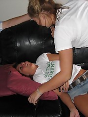 Real upskirts shown in doggy position