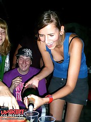 Hot downblouse girls in the sexy tiny bikinis