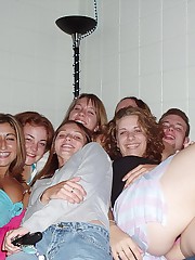 Upskirt girls have fun at party