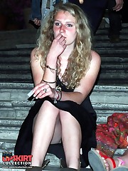 Gorgeous outdoor upskirt amusement