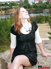 Up skirt blonde secret downblouse