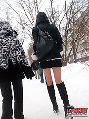 Shooting up skirt view from below