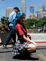 Here we go. My first time shooting for Zishy in The City. Start spreading the news. New York City has a lot to live up to now in my eyes. I was able to bring together 3 amazing women on short notice. Skye Blue (the girl with the blue eyes), Nina Presley (the girl with the blue hair that resembles ScarJo), and Barbie Qu (the girl in the black dress). We had a perfect afternoon teasing all over Manhattan. You will see more from this Big Apple adventure soon. Evevntually, we made in to Central Park. Then, there were some taken in a friend's apartment. Peace and love.