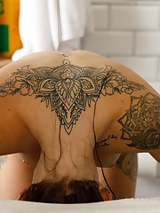 Our finale with Sasha Apex has arrived. Since I photographed her, she got implants. Ladies, I'm sorry but I just can not stand bolt-on's. Give me low-hanging flapjacks or a perfectly flat chest over some artificial substance surgically inserted under a woman's skin. And in what fantasy world are Sasha's natural breasts even close to unappealing? She also hated reading some of your guys' comments on her tattoos. Anyways, I wish her the best and I remain grateful for the shoots. Bonus video to come.